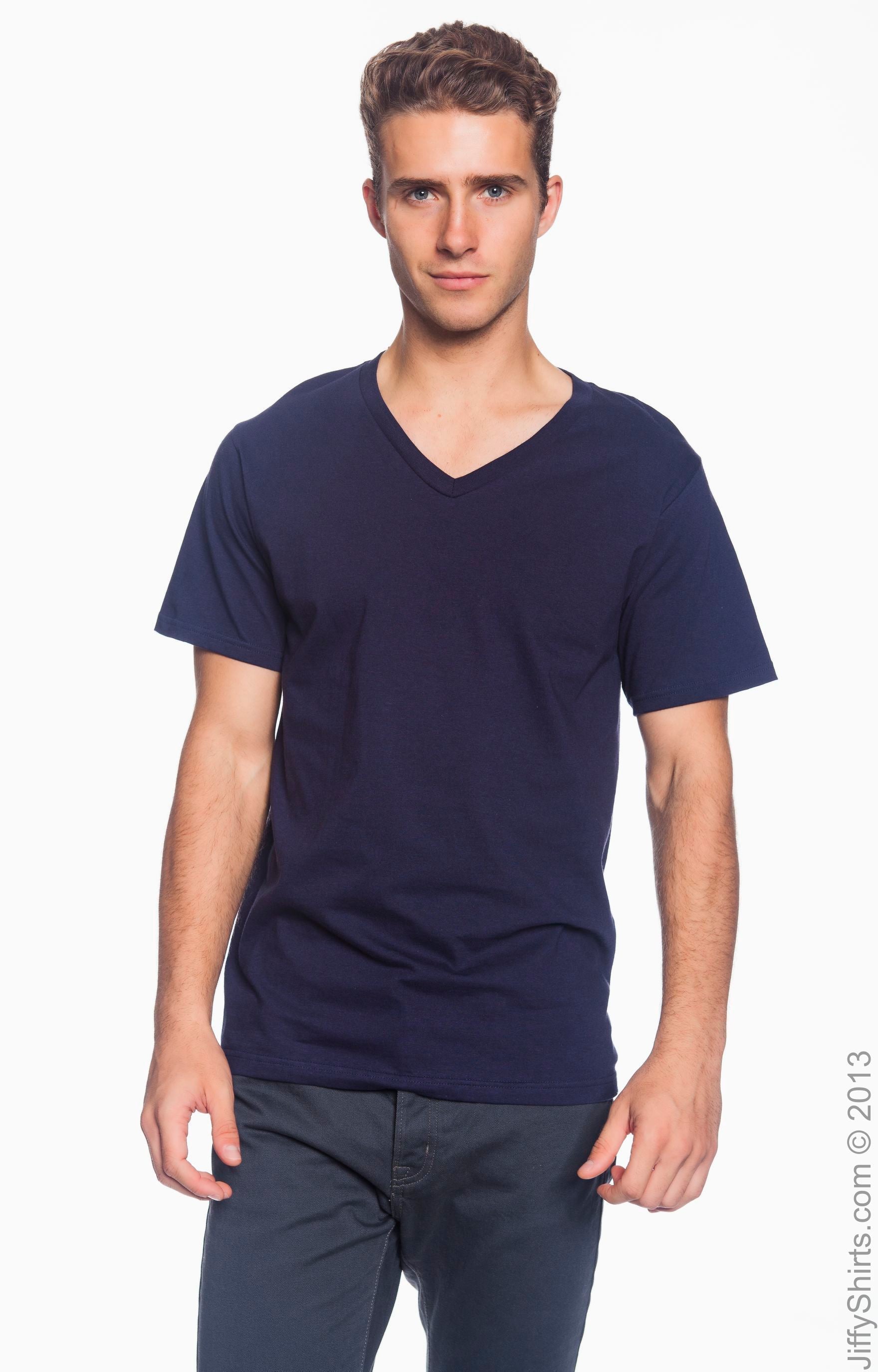 Unisex Lightweight V-Neck T-Shirt - Navy