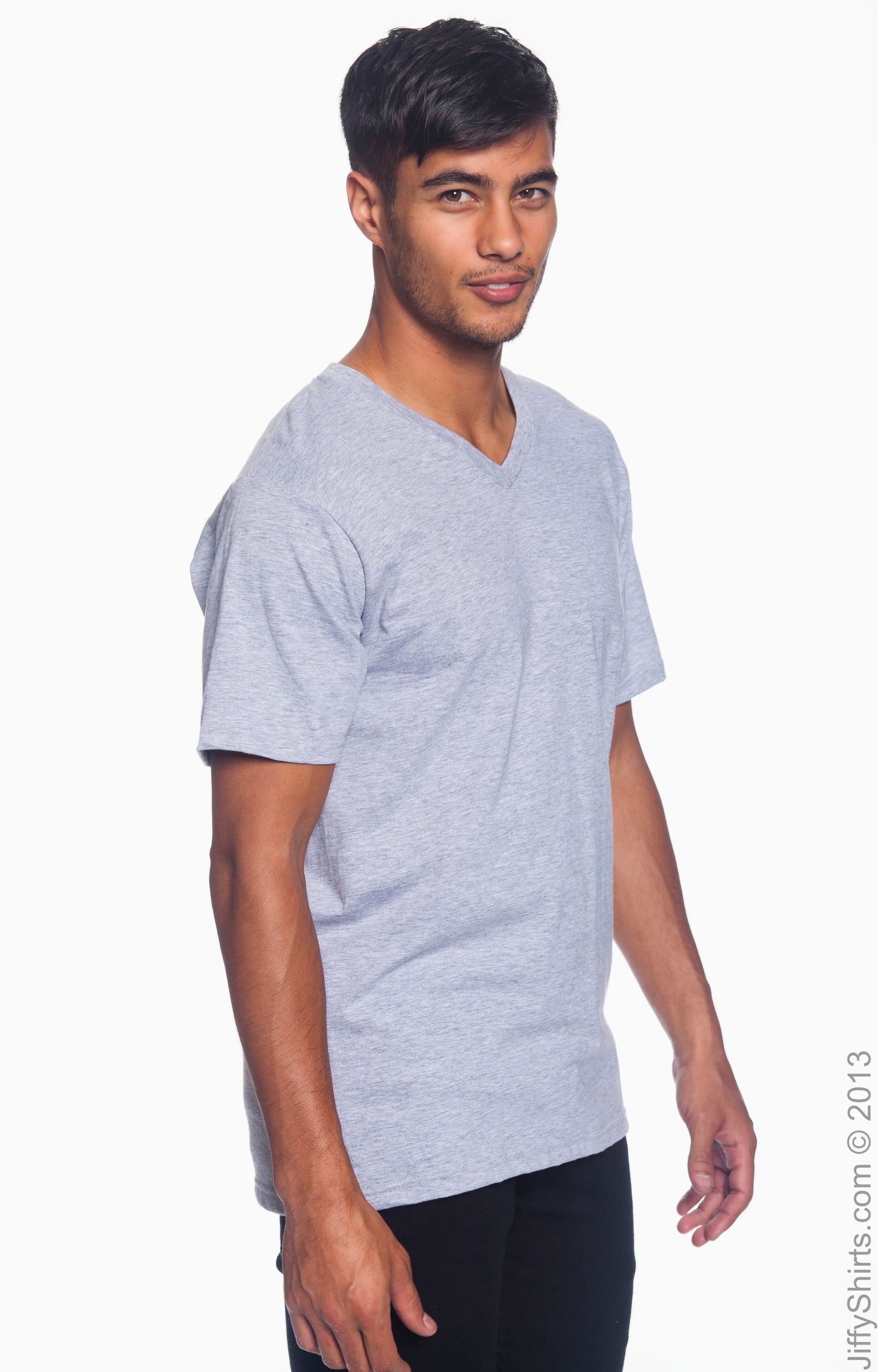 Unisex Lightweight V-Neck T-Shirt - Heather Gray