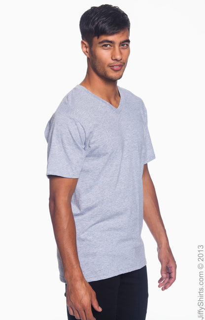 Unisex Lightweight V-Neck T-Shirt - Heather Gray