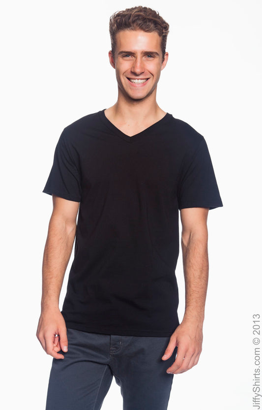 Unisex Lightweight V-Neck T-Shirt - Black