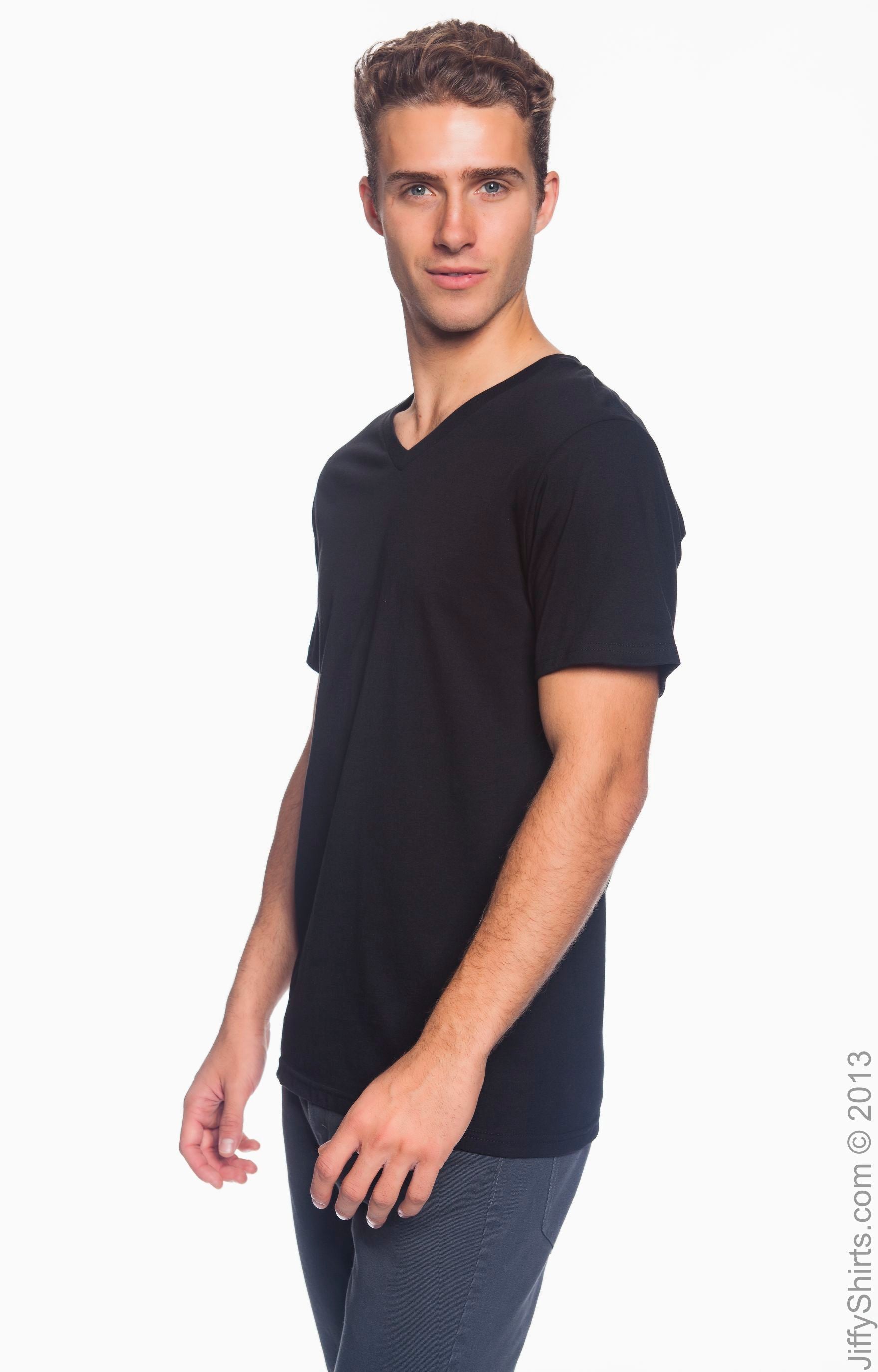Unisex Lightweight V-Neck T-Shirt - Black