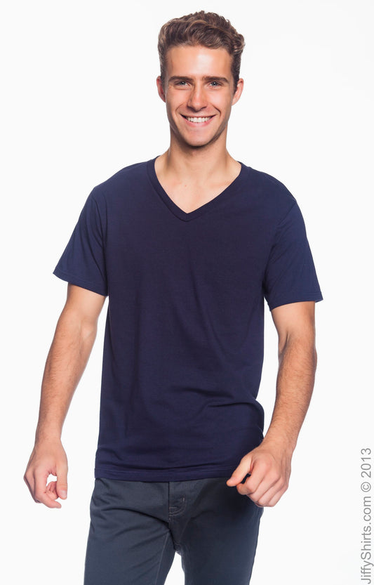 Unisex Lightweight V-Neck T-Shirt - Navy