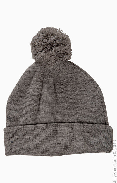 Knit Pom Beanie - Gray