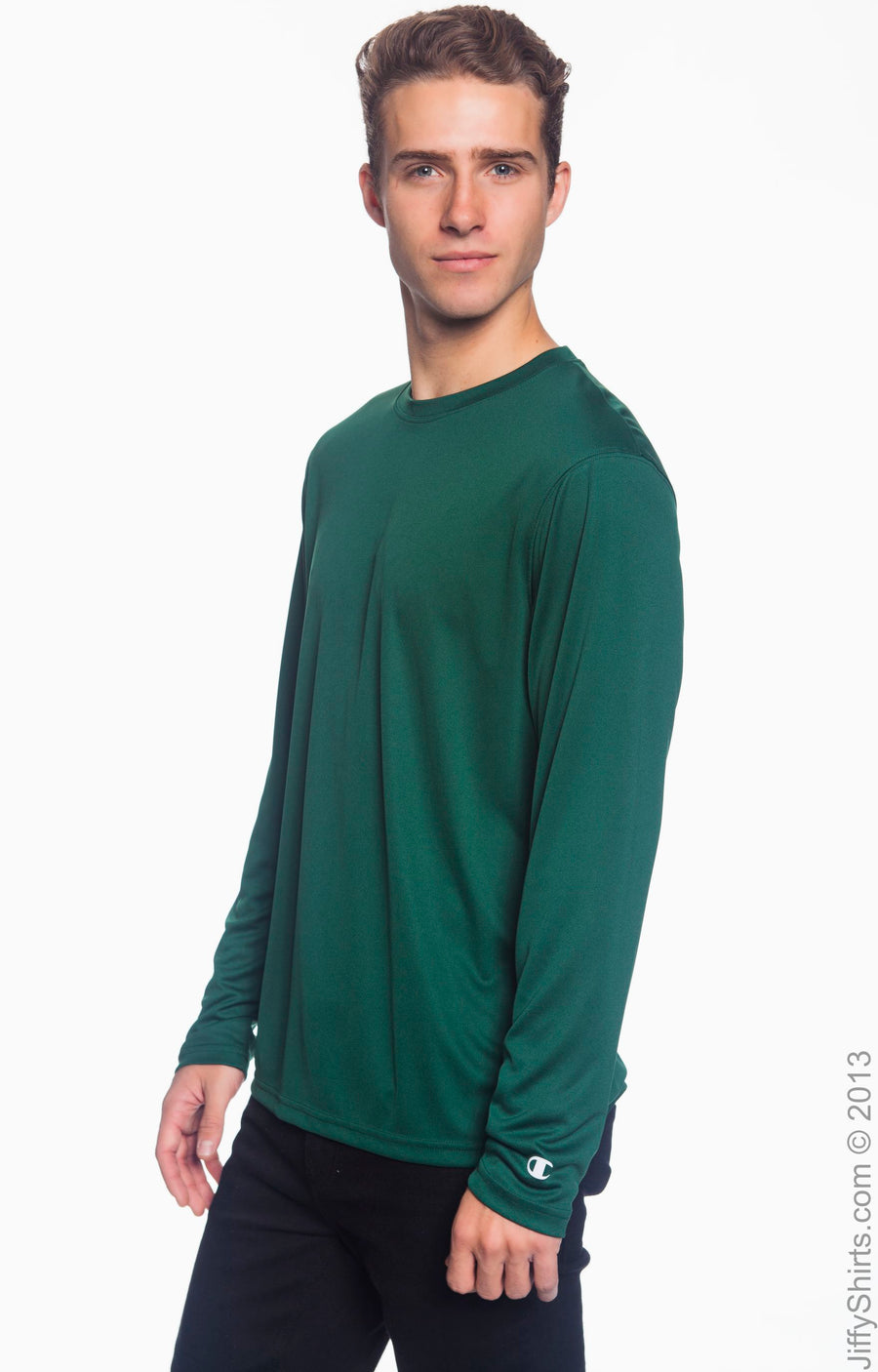 Unisex Double Dry® Long-Sleeve Interlock T-Shirt - Dark Green