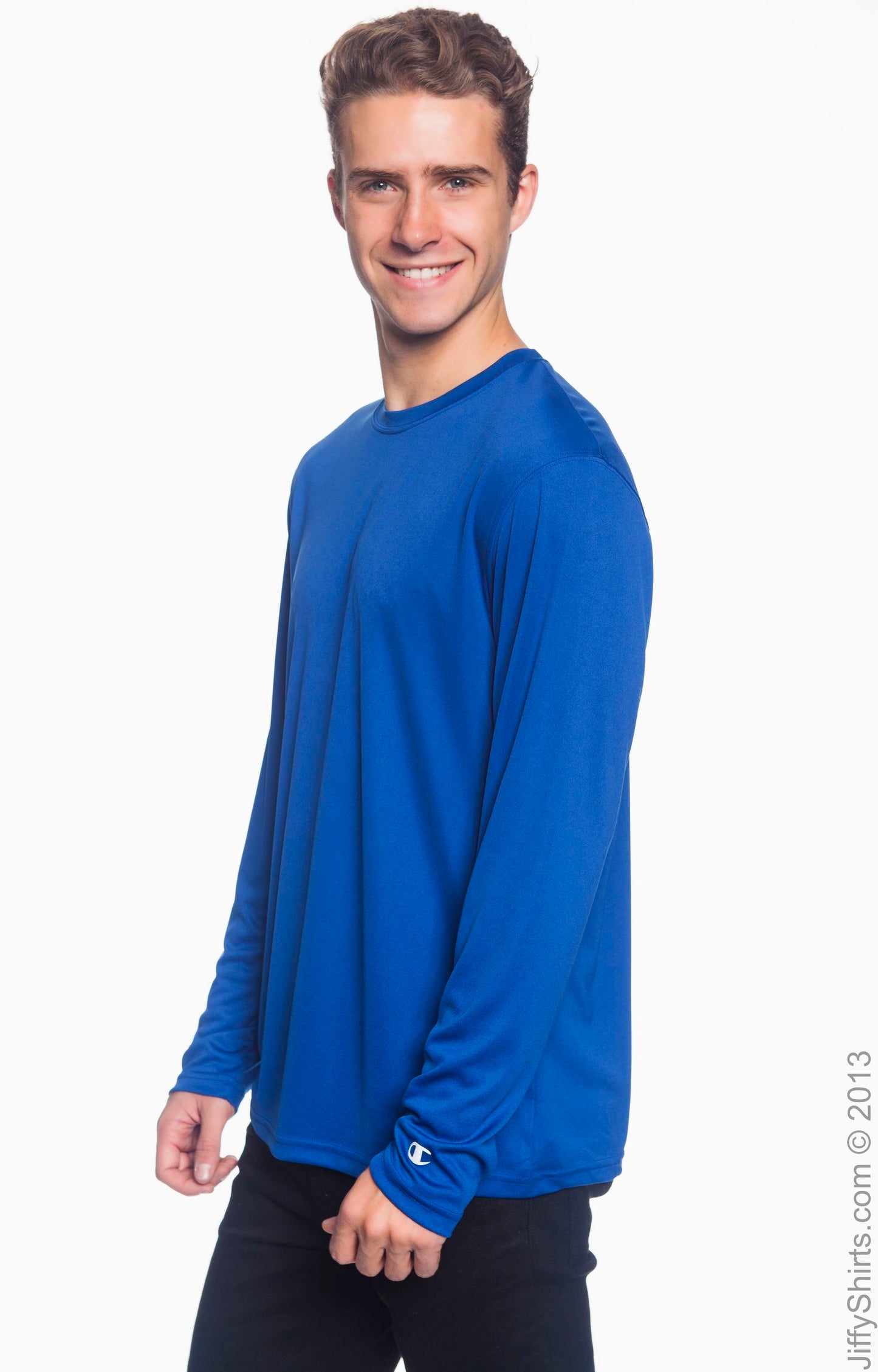 Unisex Double Dry® Long-Sleeve Interlock T-Shirt - Royal Blue
