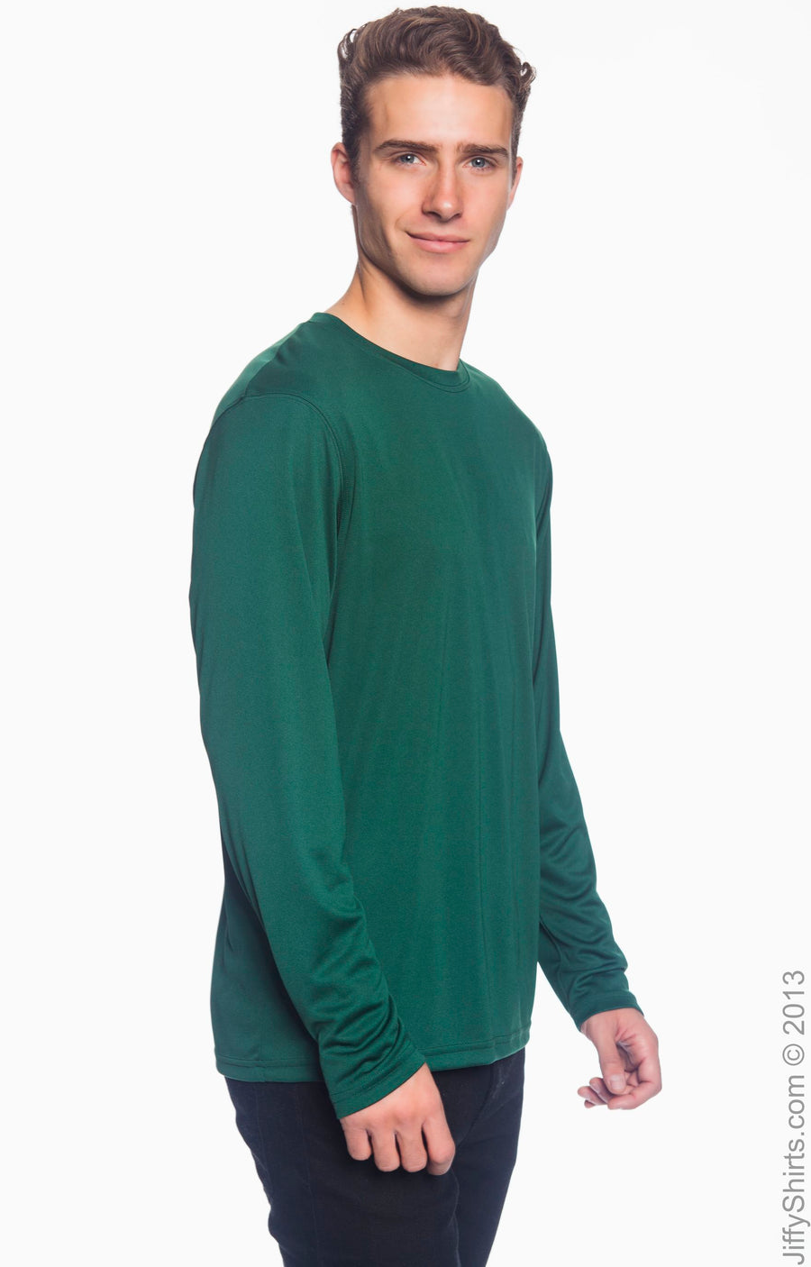 Unisex Double Dry® Long-Sleeve Interlock T-Shirt - Dark Green