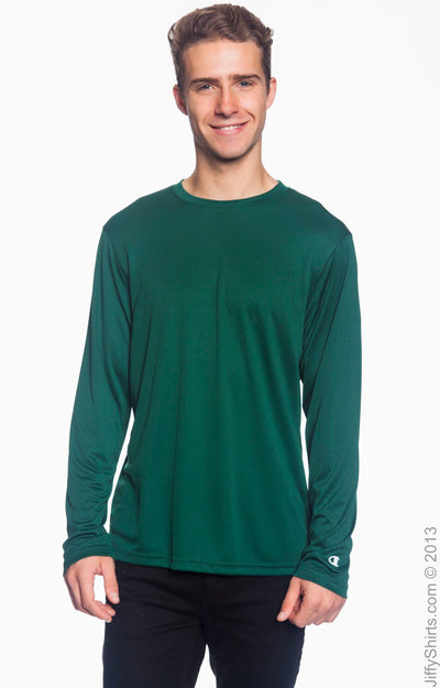 Unisex Double Dry® Long-Sleeve Interlock T-Shirt - Dark Green