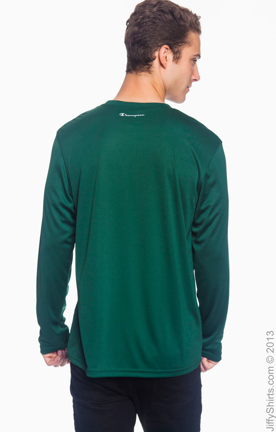 Unisex Double Dry® Long-Sleeve Interlock T-Shirt - Dark Green