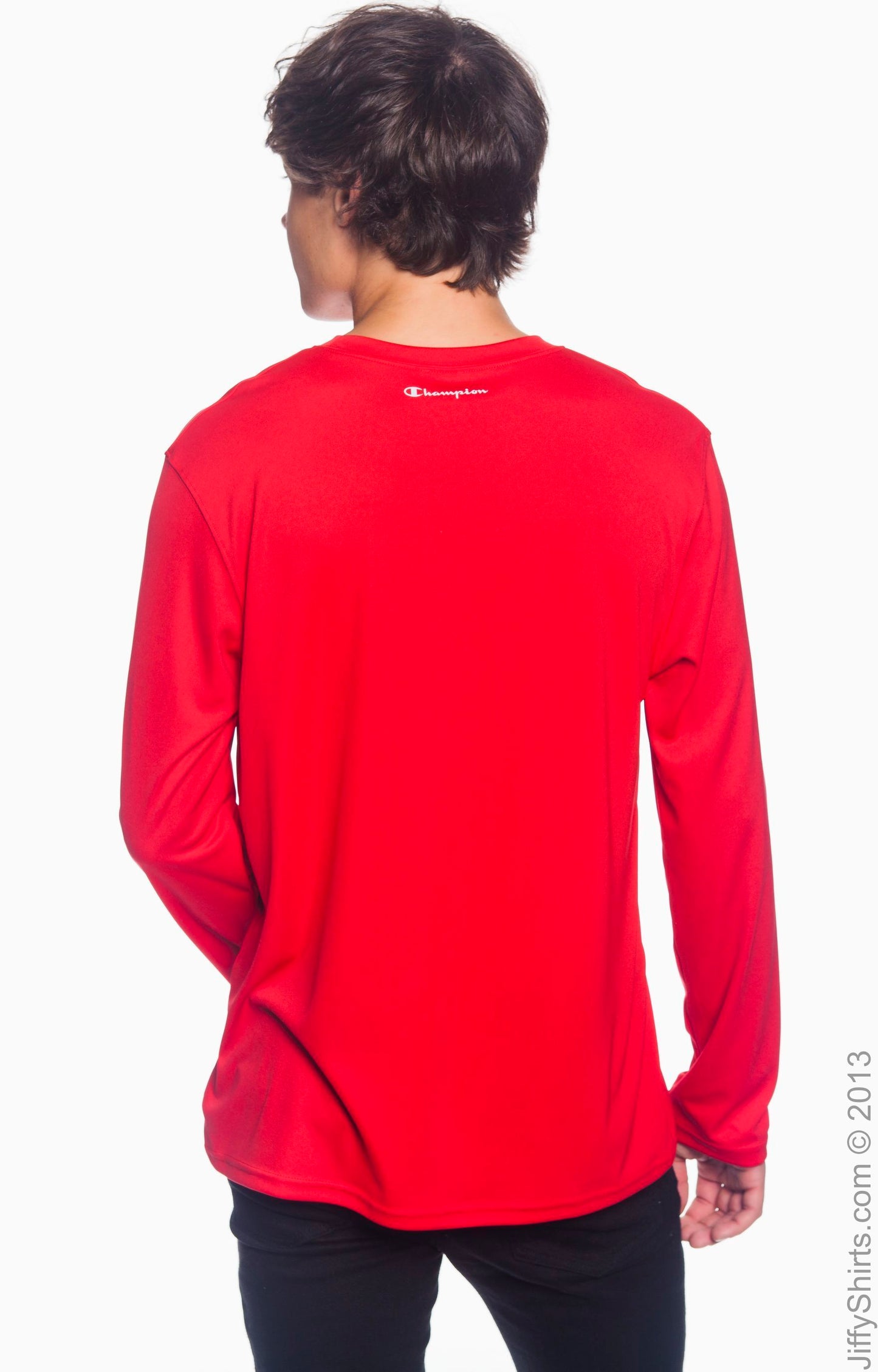 Unisex Double Dry® Long-Sleeve Interlock T-Shirt - Scarlet