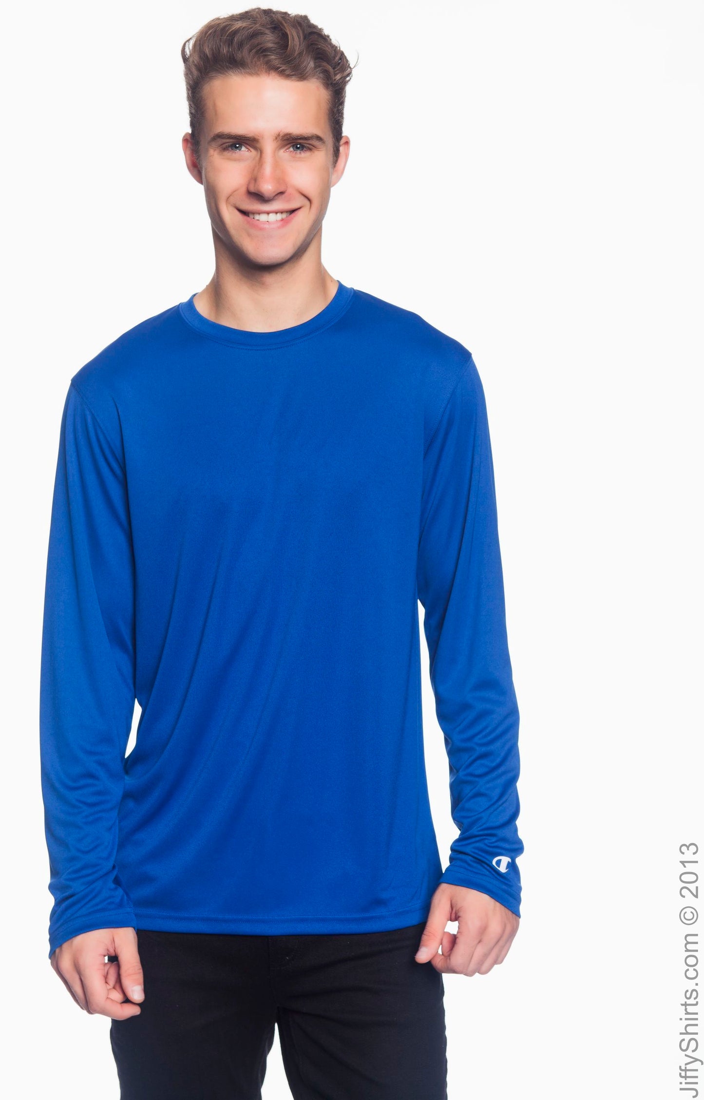 Unisex Double Dry® Long-Sleeve Interlock T-Shirt - Royal Blue