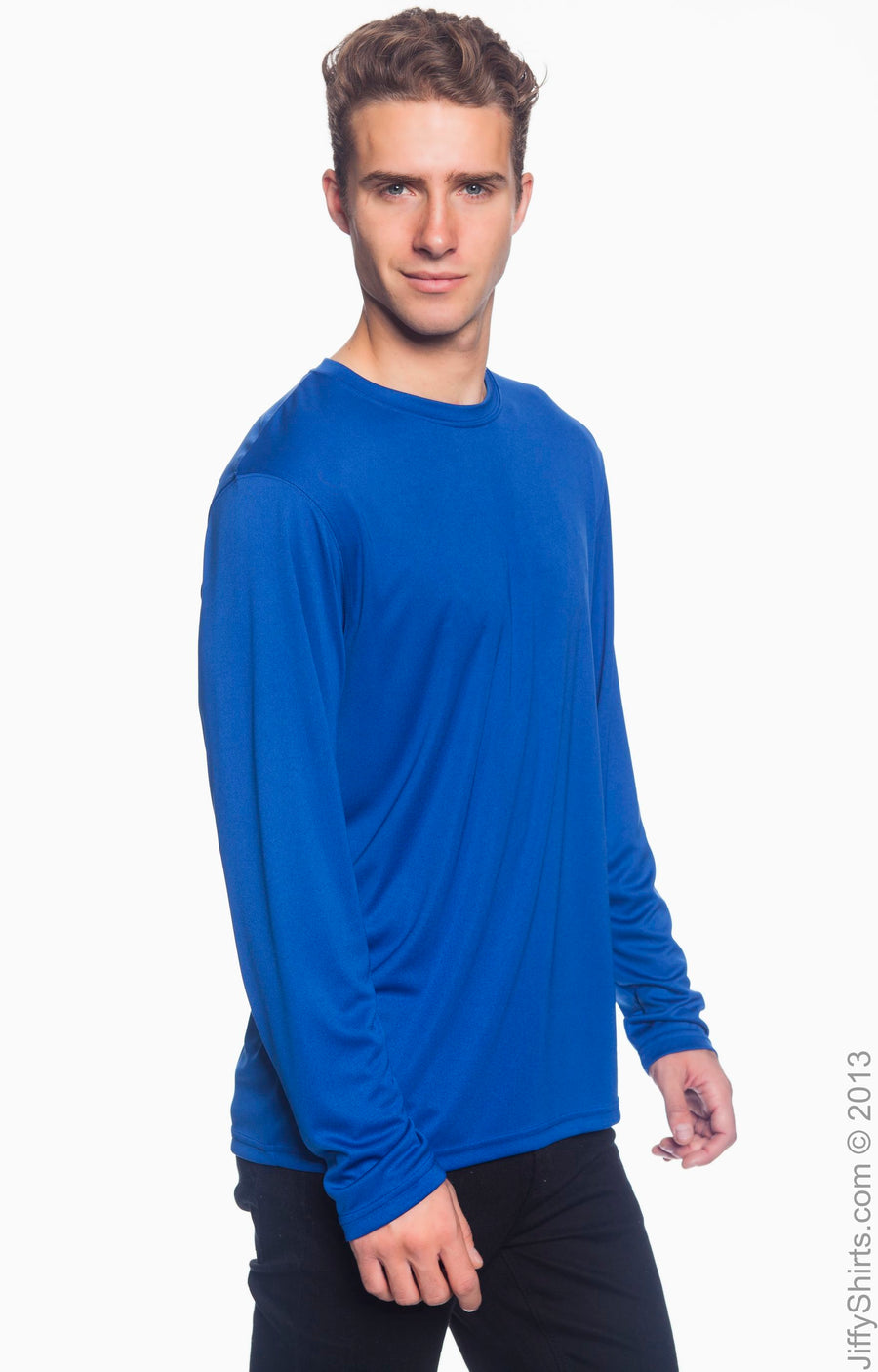 Unisex Double Dry® Long-Sleeve Interlock T-Shirt - Royal Blue
