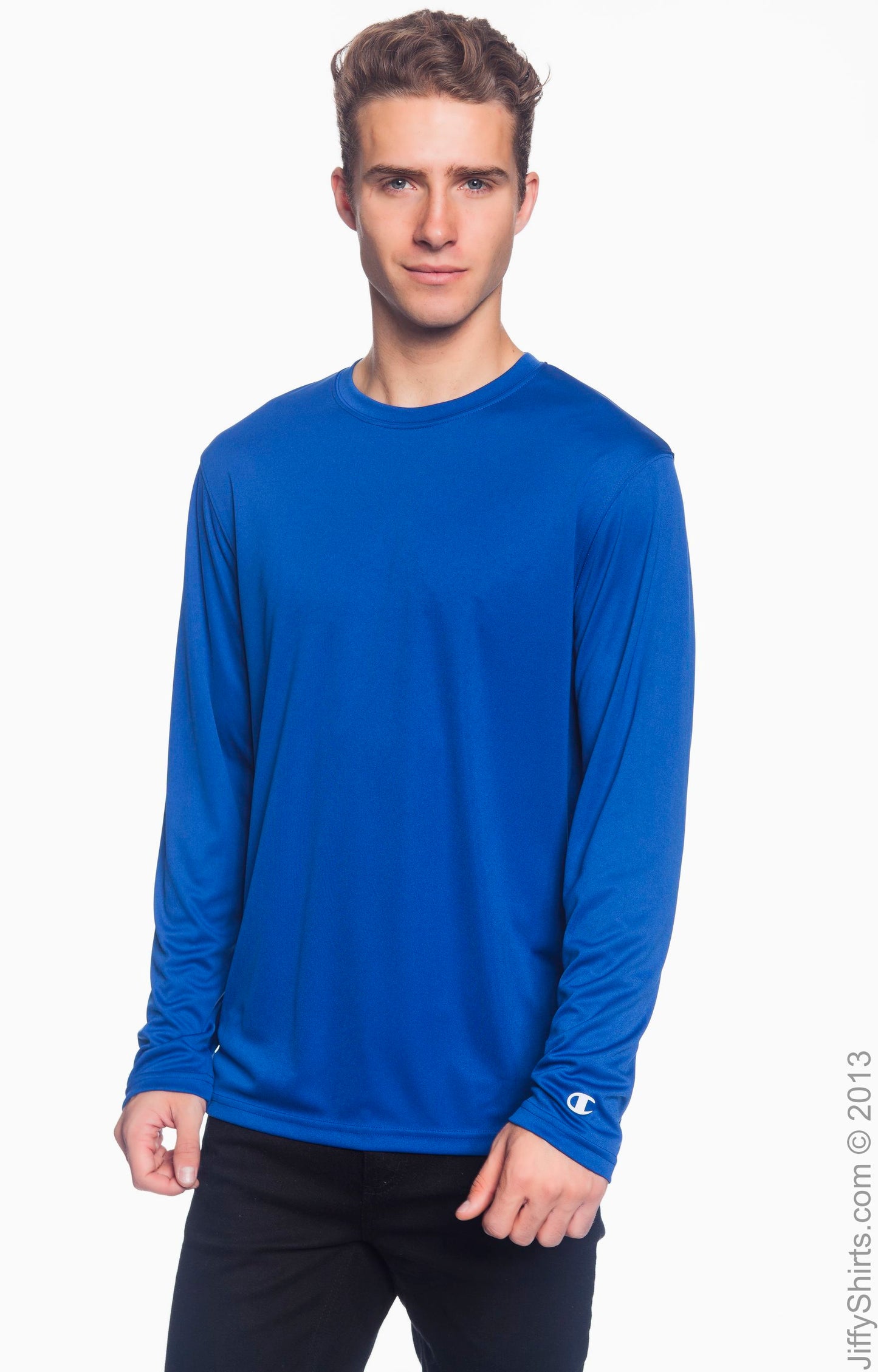 Unisex Double Dry® Long-Sleeve Interlock T-Shirt - Royal Blue