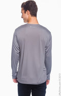 Unisex Double Dry® Long-Sleeve Interlock T-Shirt - Stone Gray