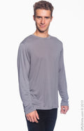 Unisex Double Dry® Long-Sleeve Interlock T-Shirt - Stone Gray