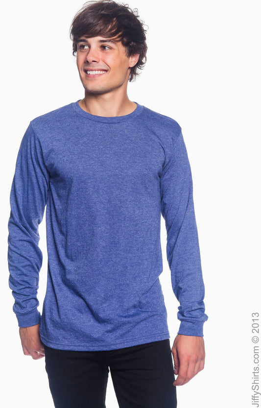 Unisex Lightweight Long-Sleeve T-Shirt - Heather Blue