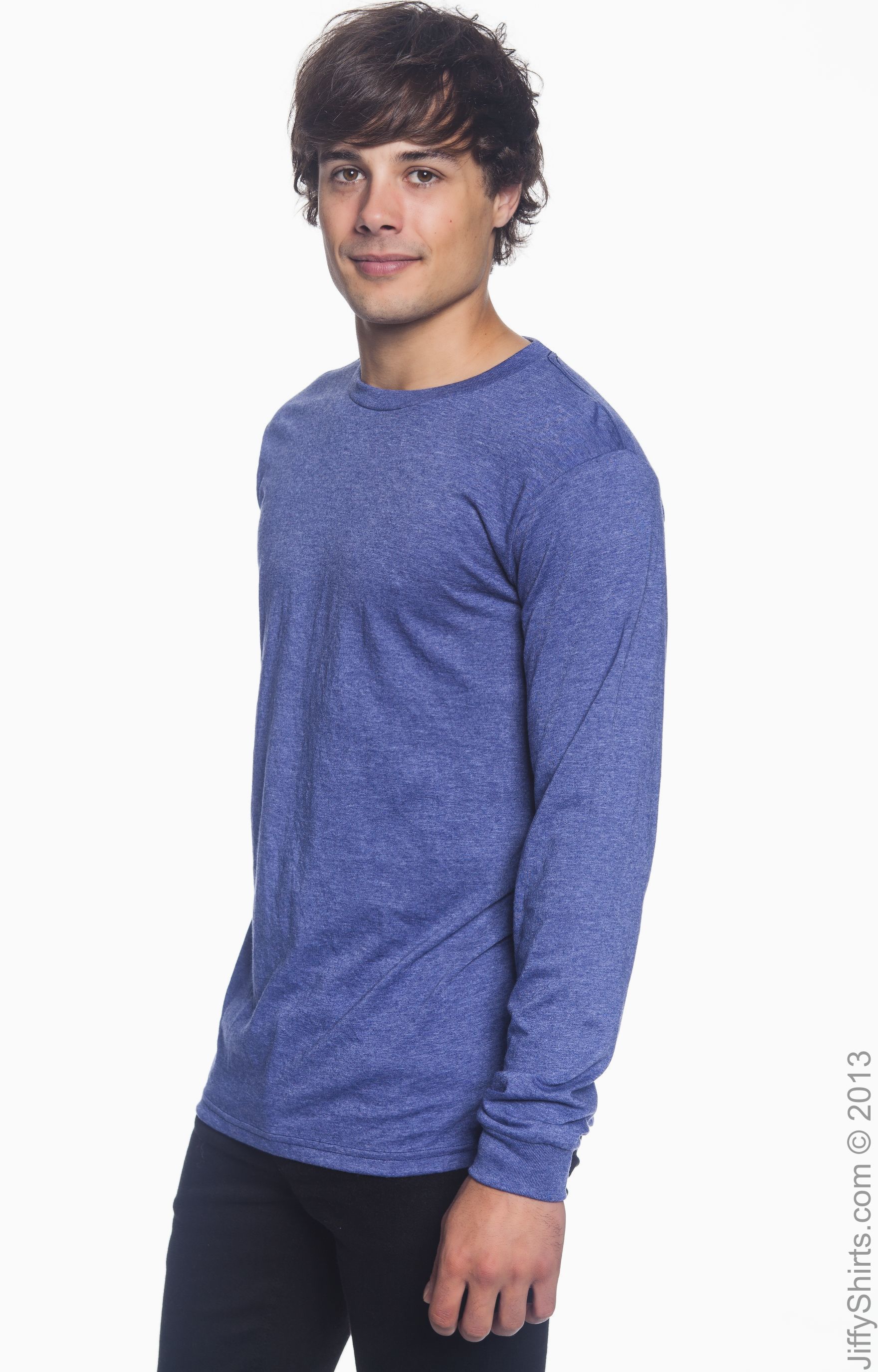 Unisex Lightweight Long-Sleeve T-Shirt - Heather Blue
