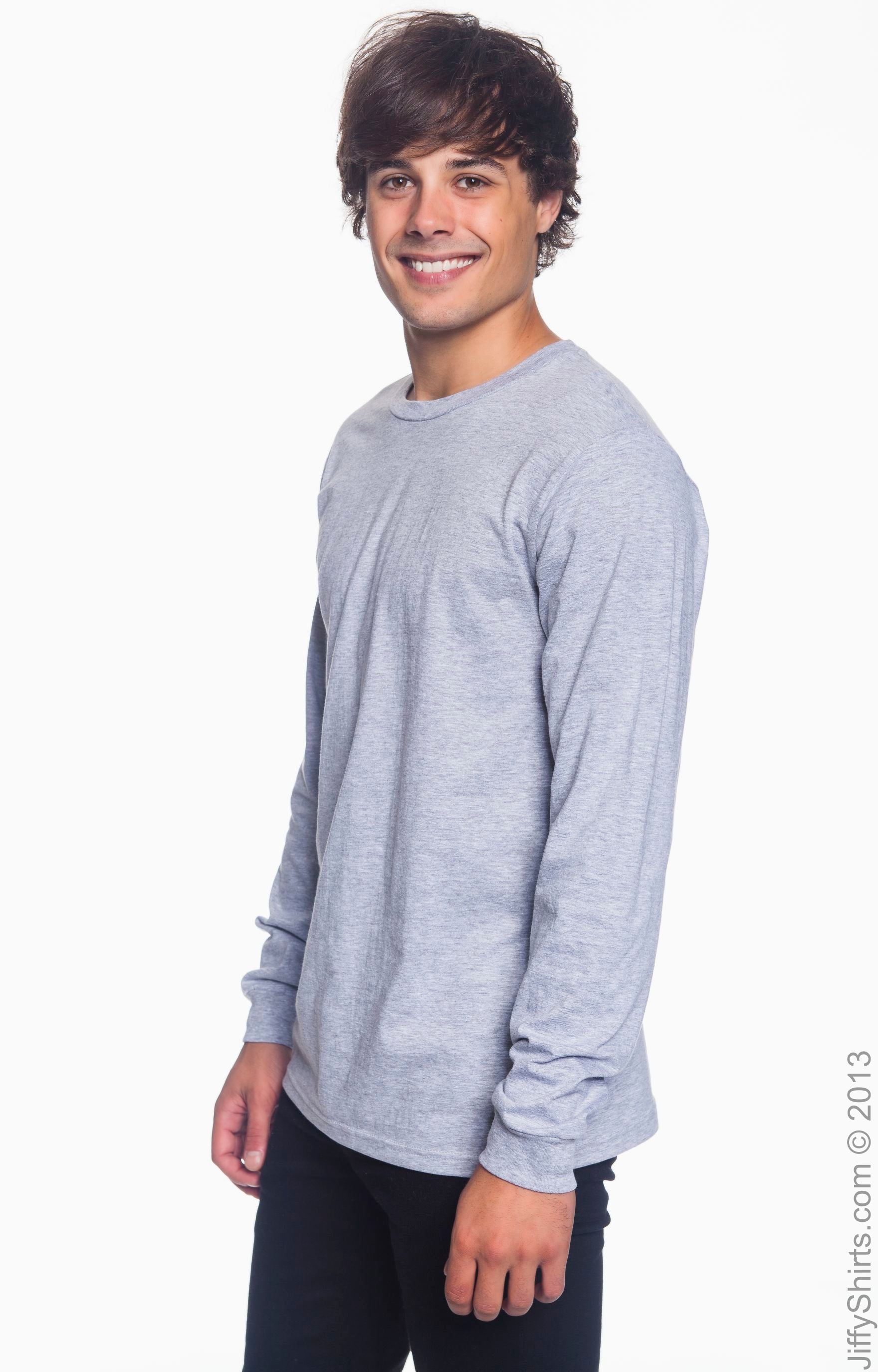 Unisex Lightweight Long-Sleeve T-Shirt - Heather Gray