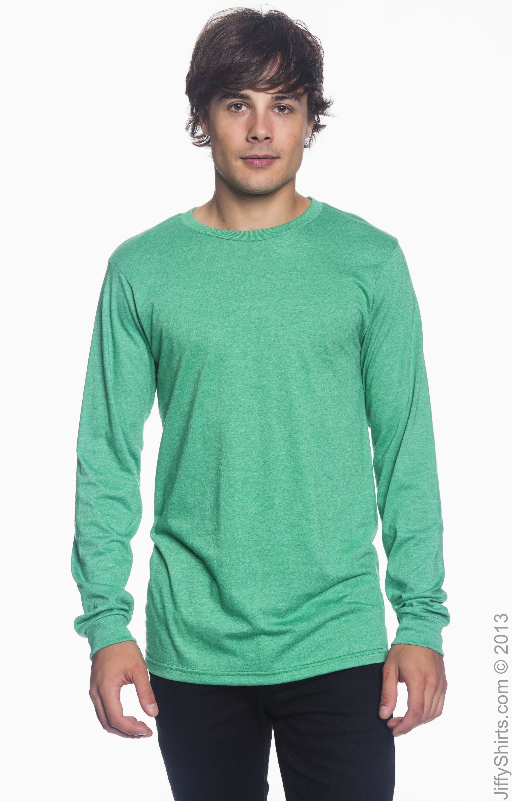 Unisex Lightweight Long-Sleeve T-Shirt - Heather Green