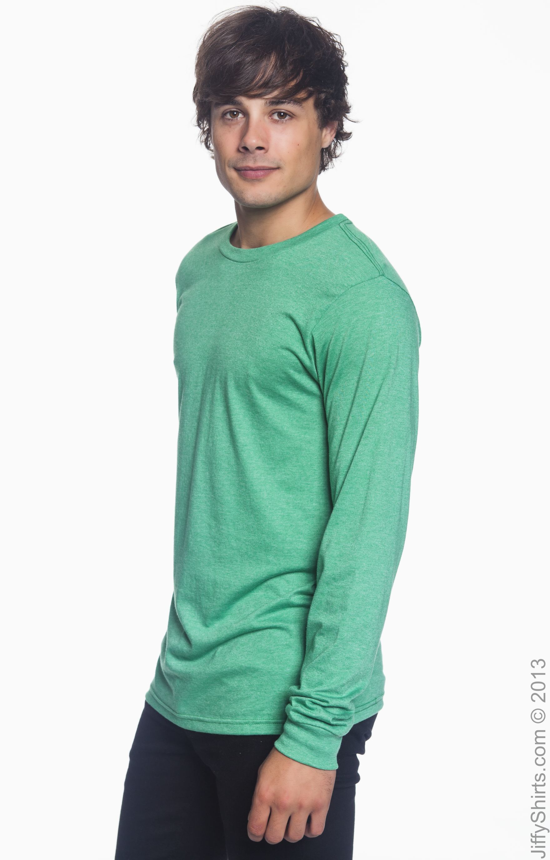 Unisex Lightweight Long-Sleeve T-Shirt - Heather Green