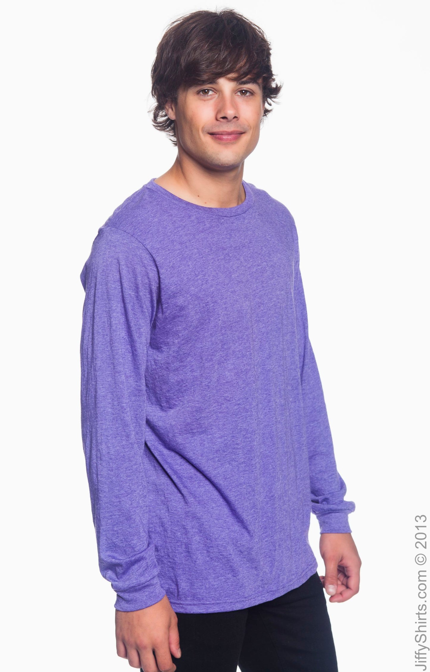 Unisex Lightweight Long-Sleeve T-Shirt - Heather Purple