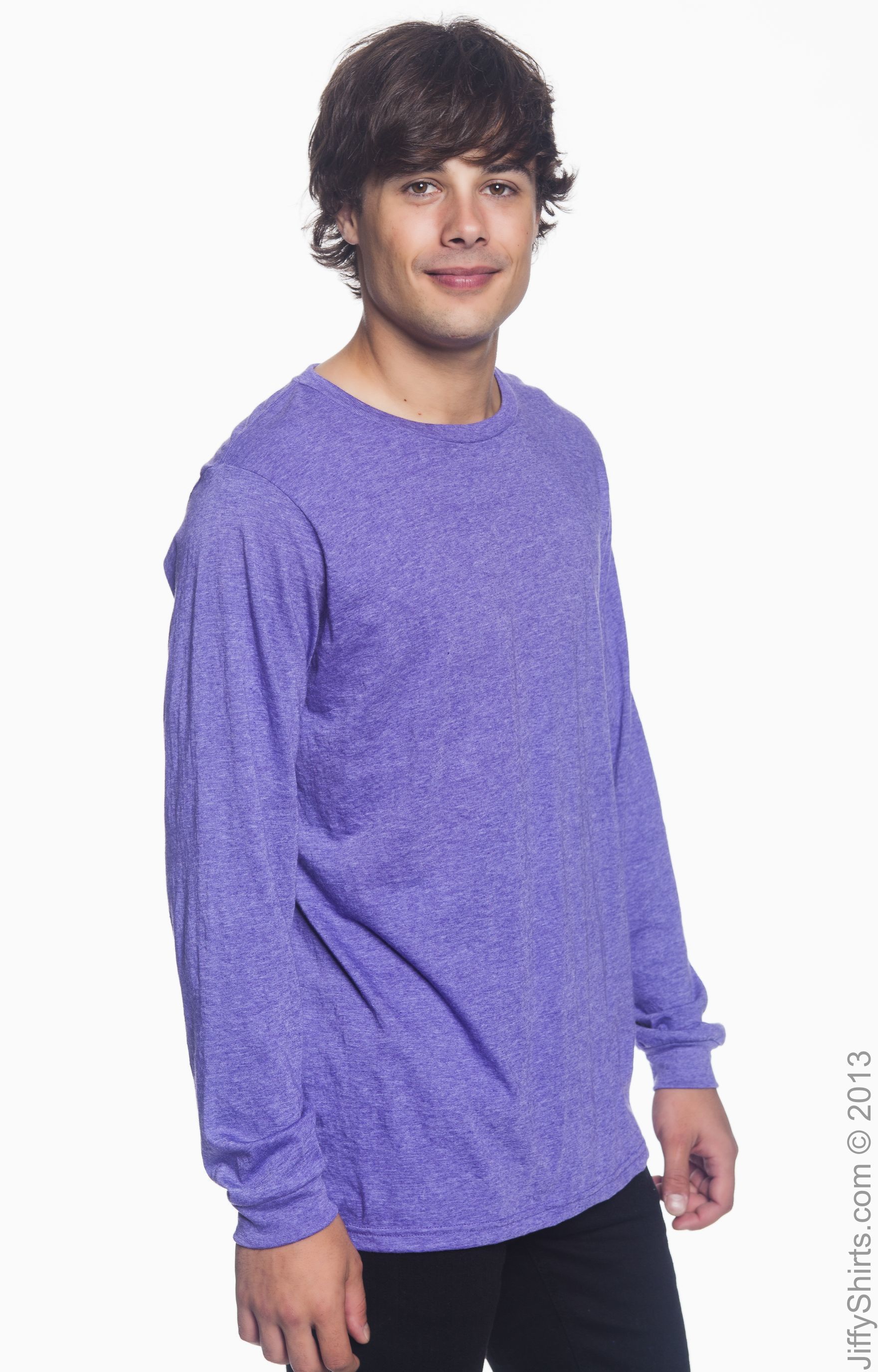 Unisex Lightweight Long-Sleeve T-Shirt - Heather Purple