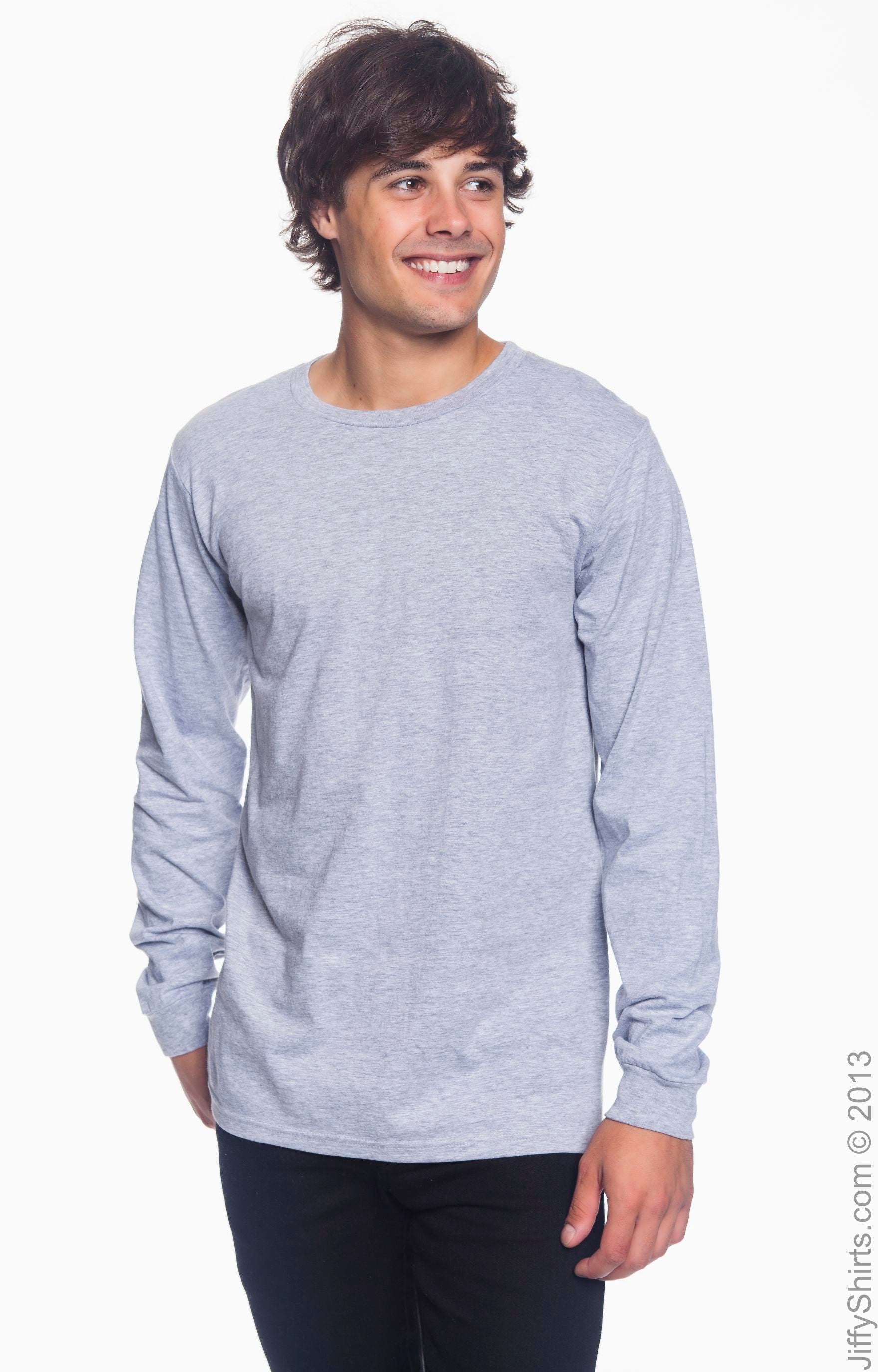 Unisex Lightweight Long-Sleeve T-Shirt - Heather Gray