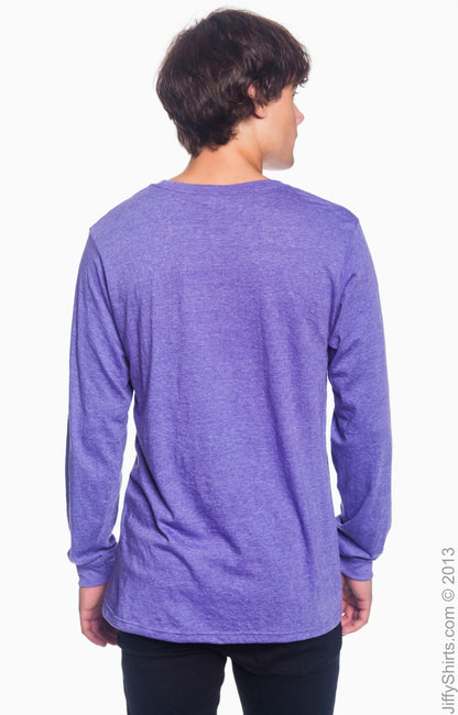 Unisex Lightweight Long-Sleeve T-Shirt - Heather Purple