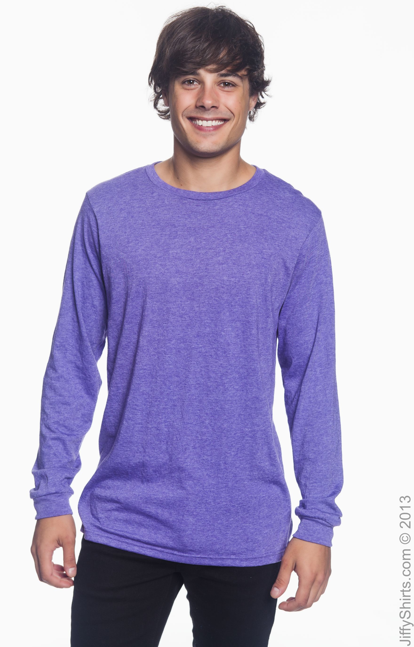 Unisex Lightweight Long-Sleeve T-Shirt - Heather Purple