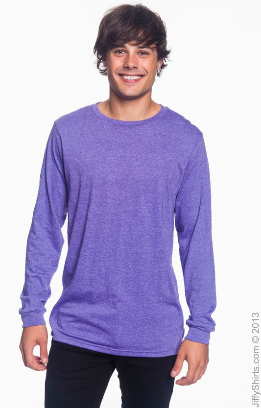Unisex Lightweight Long-Sleeve T-Shirt - Heather Purple