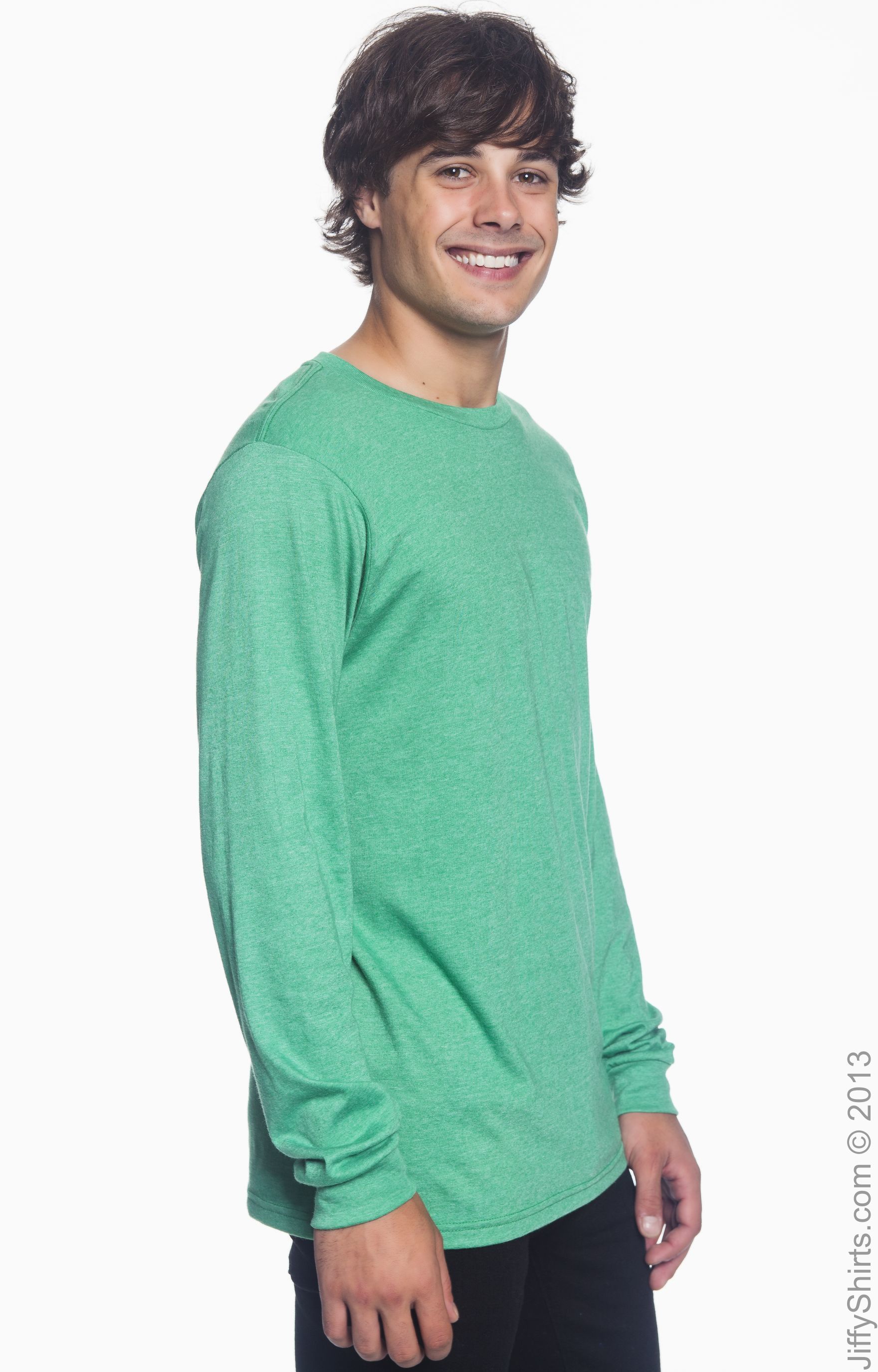 Unisex Lightweight Long-Sleeve T-Shirt - Heather Green
