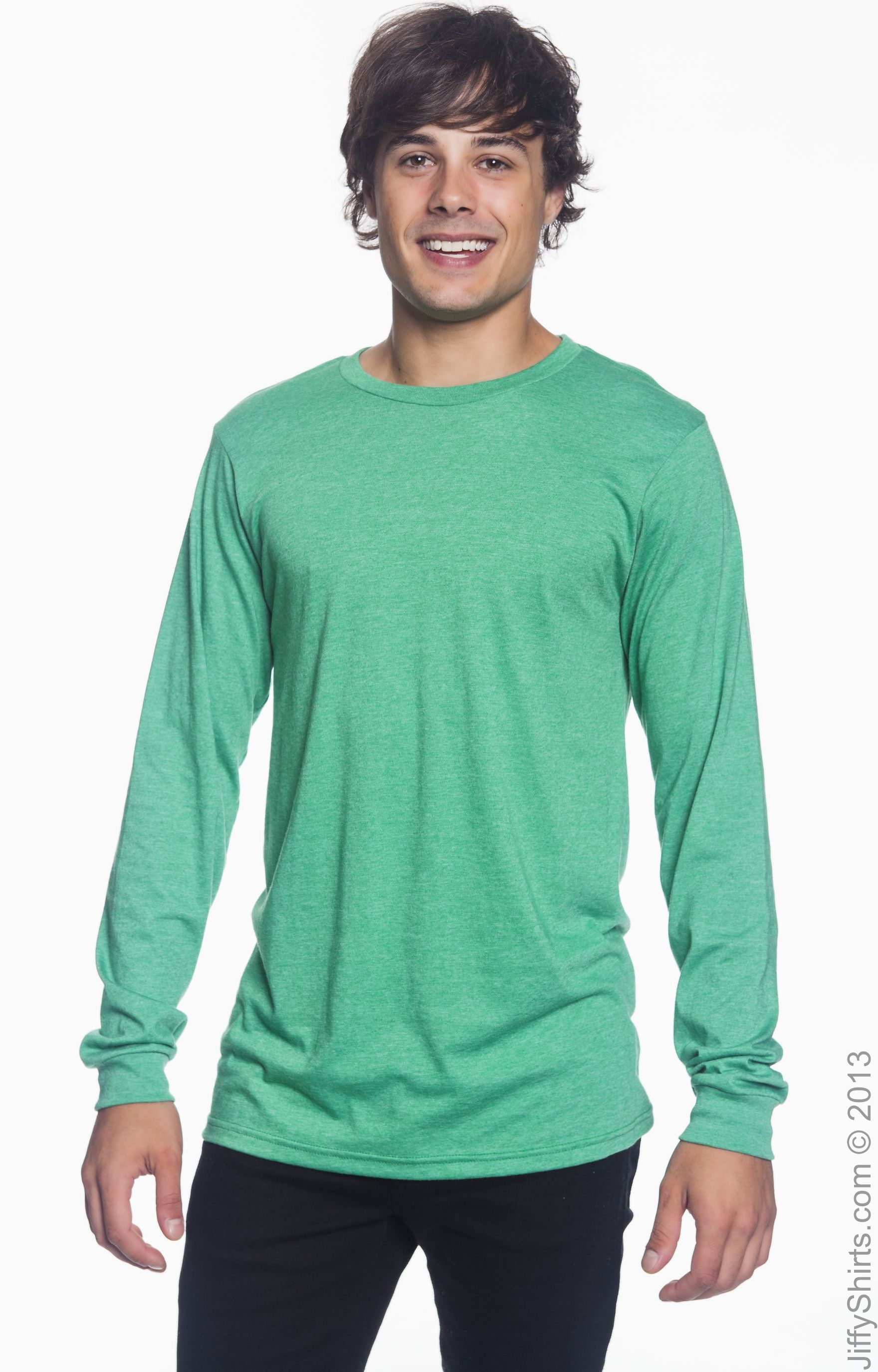 Unisex Lightweight Long-Sleeve T-Shirt - Heather Green
