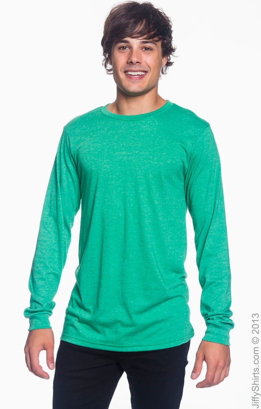 Unisex Lightweight Long-Sleeve T-Shirt - Heather Green