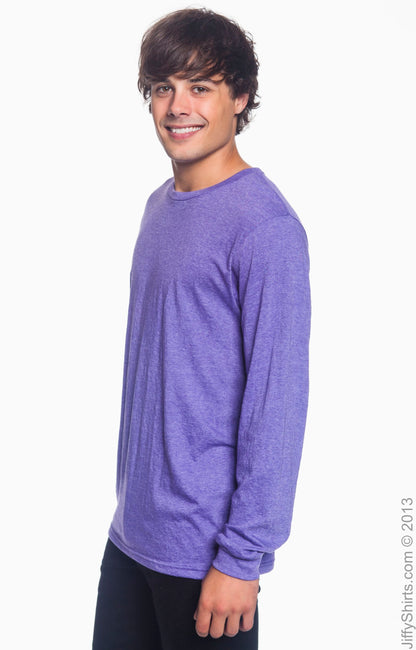 Unisex Lightweight Long-Sleeve T-Shirt - Heather Purple