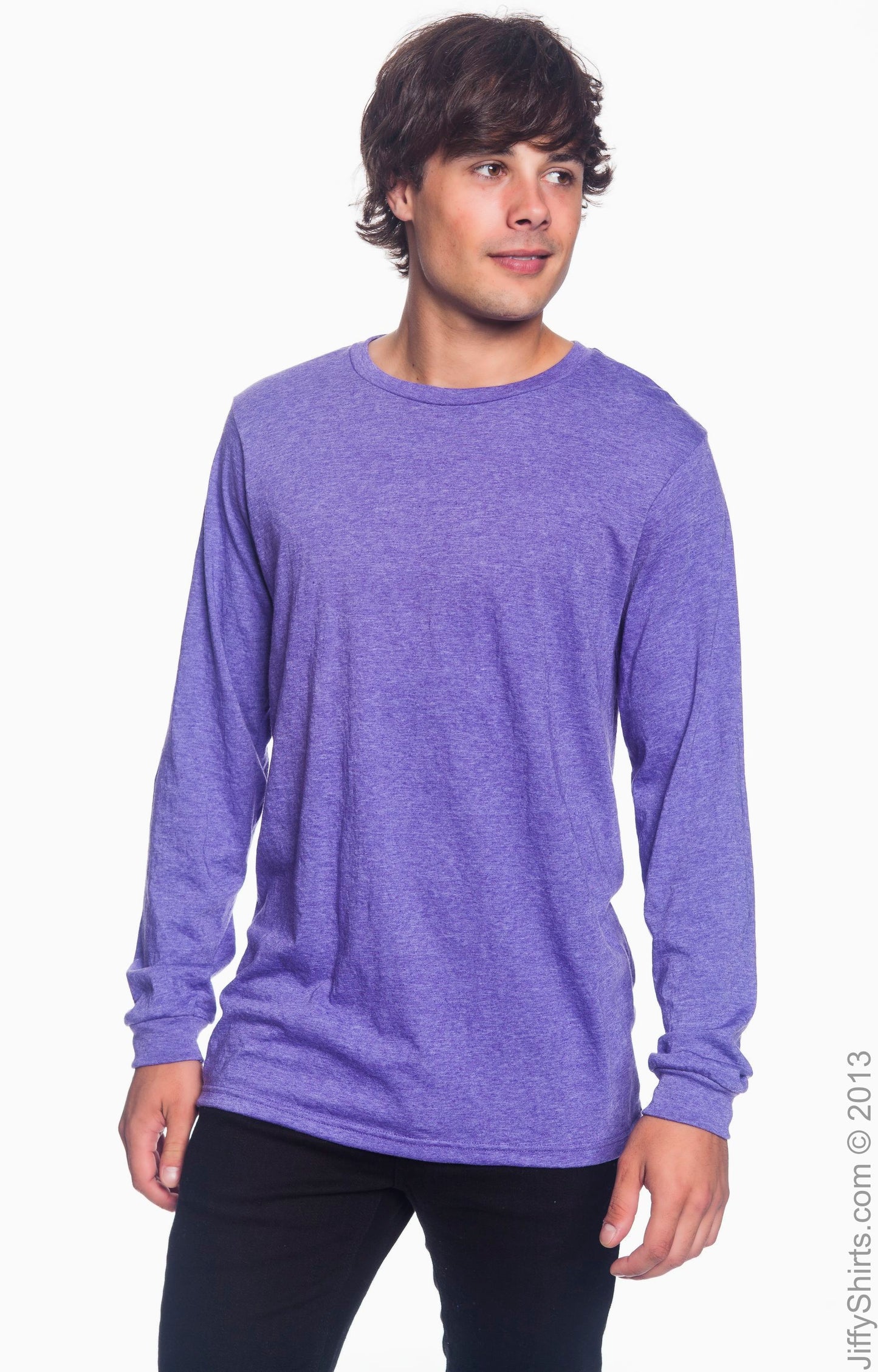 Unisex Lightweight Long-Sleeve T-Shirt - Heather Purple