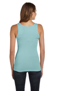 Women's Sheer Mini Rib Tank - Seafoam Blue