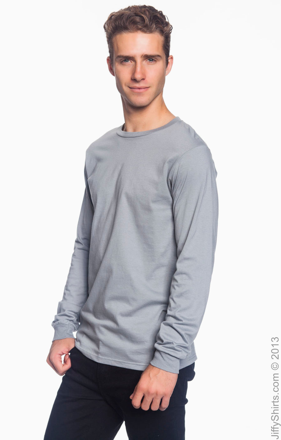 Unisex Lightweight Long-Sleeve T-Shirt - Storm Gray