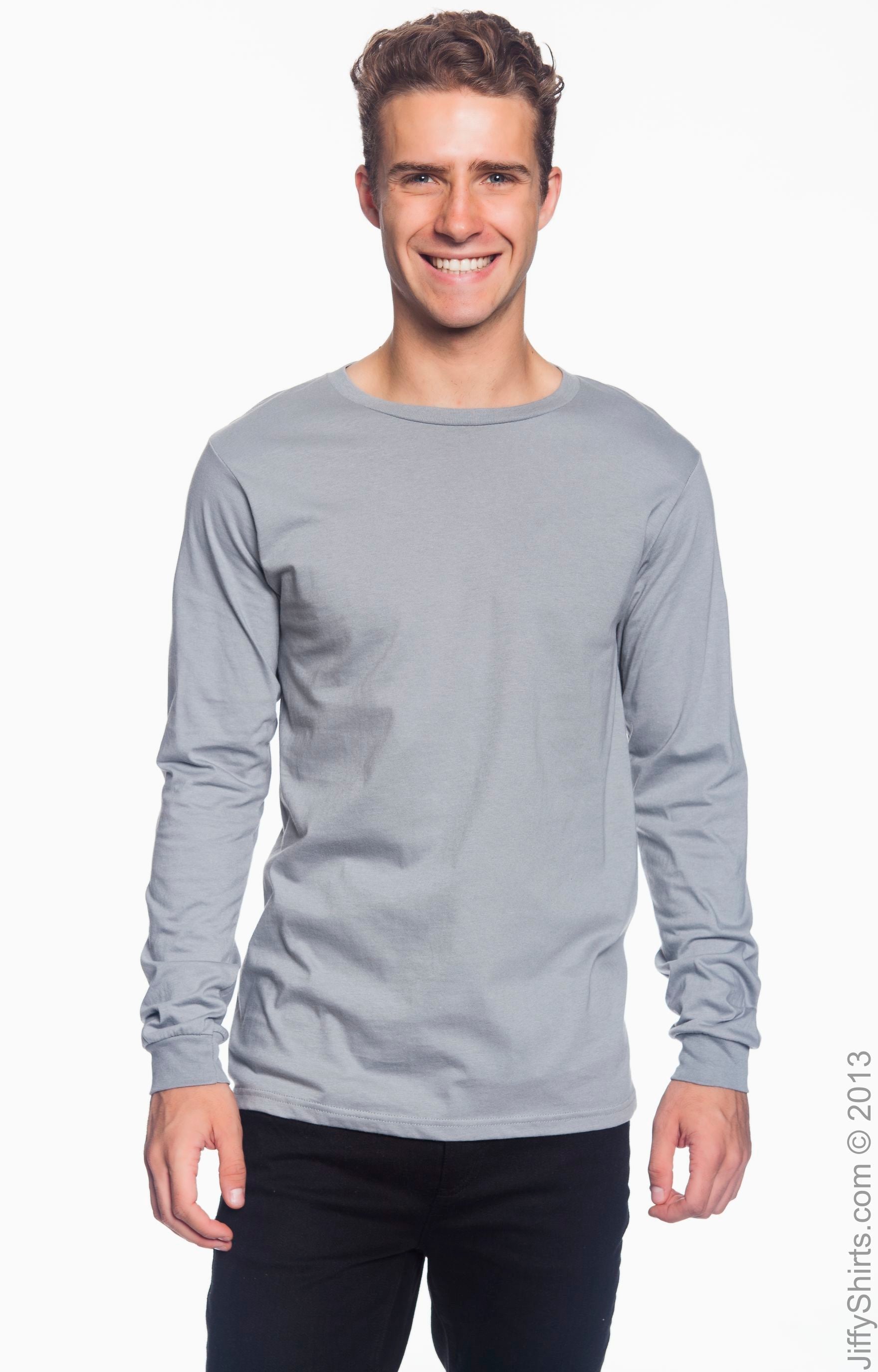 Unisex Lightweight Long-Sleeve T-Shirt - Storm Gray
