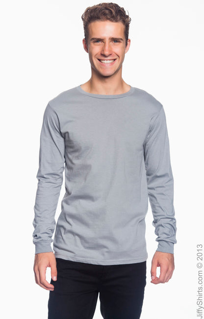 Unisex Lightweight Long-Sleeve T-Shirt - Storm Gray