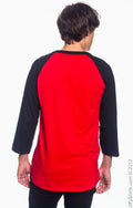 Unisex Raglan T-Shirt - Scarlet / Black