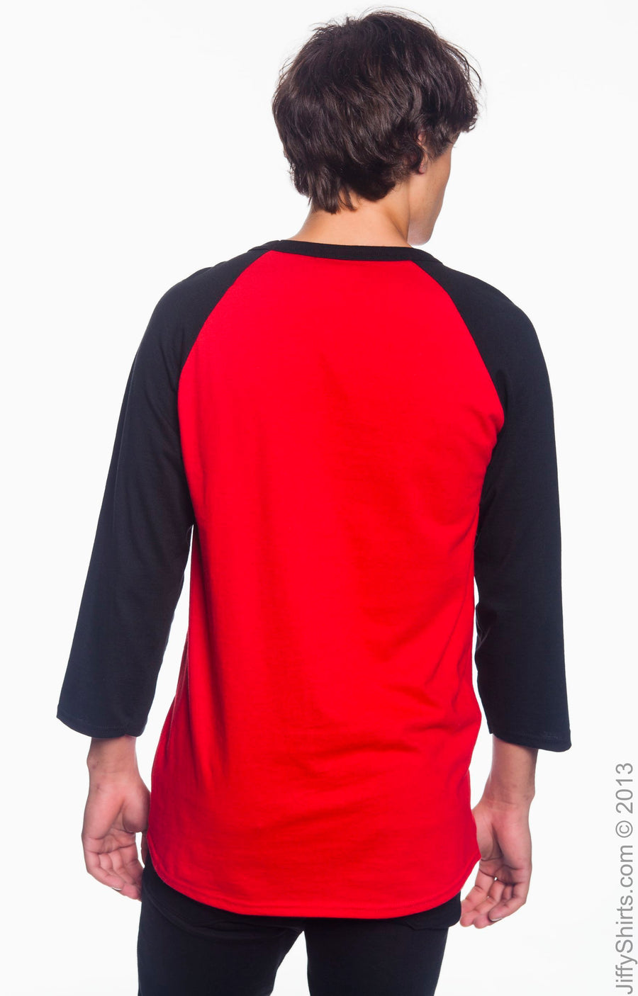 Unisex Raglan T-Shirt - Scarlet / Black
