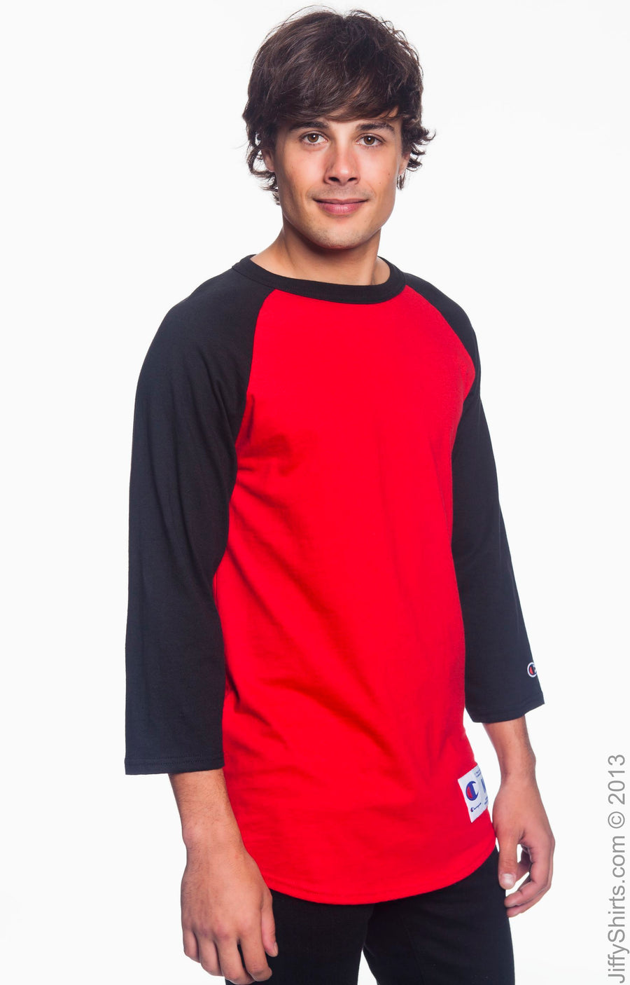 Unisex Raglan T-Shirt - Scarlet / Black