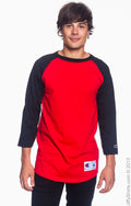 Unisex Raglan T-Shirt - Scarlet / Black