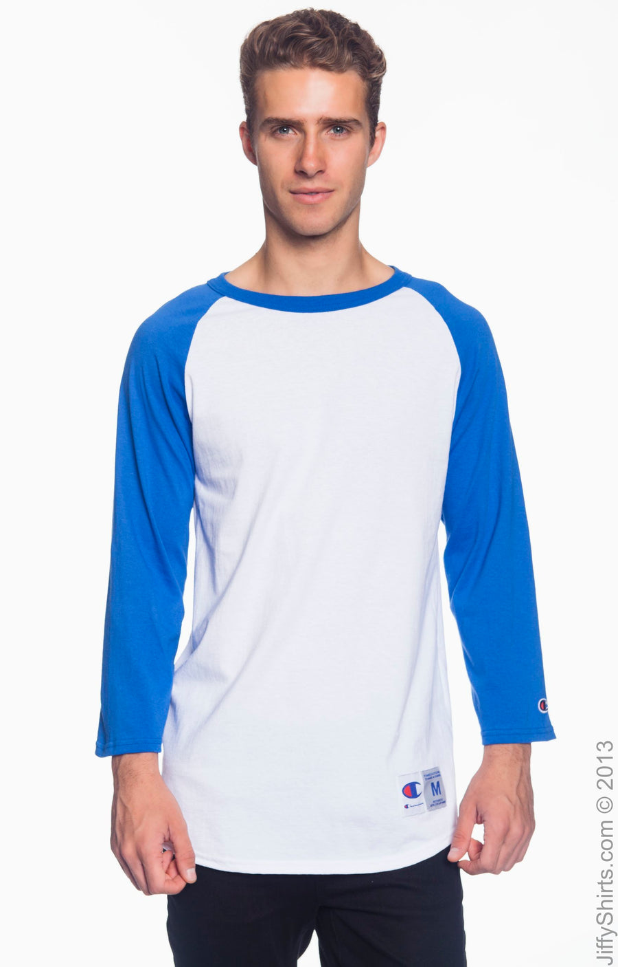 Unisex Raglan T-Shirt - White / Team Blue