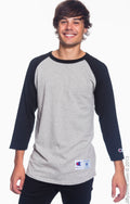 Unisex Raglan T-Shirt - Oxford / Black