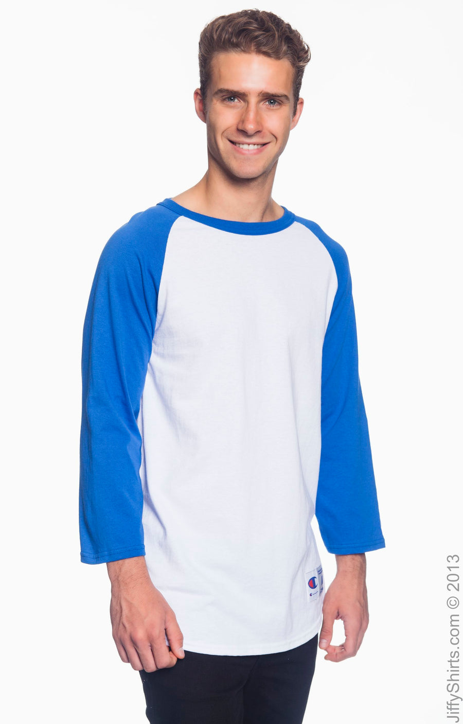 Unisex Raglan T-Shirt - White / Team Blue