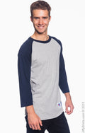 Unisex Raglan T-Shirt - Oxford / Navy