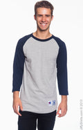 Unisex Raglan T-Shirt - Oxford / Navy