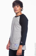 Unisex Raglan T-Shirt - Oxford / Black