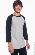 Unisex Raglan T-Shirt - Oxford / Black