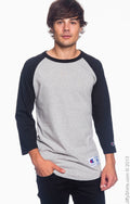 Unisex Raglan T-Shirt - Oxford / Black